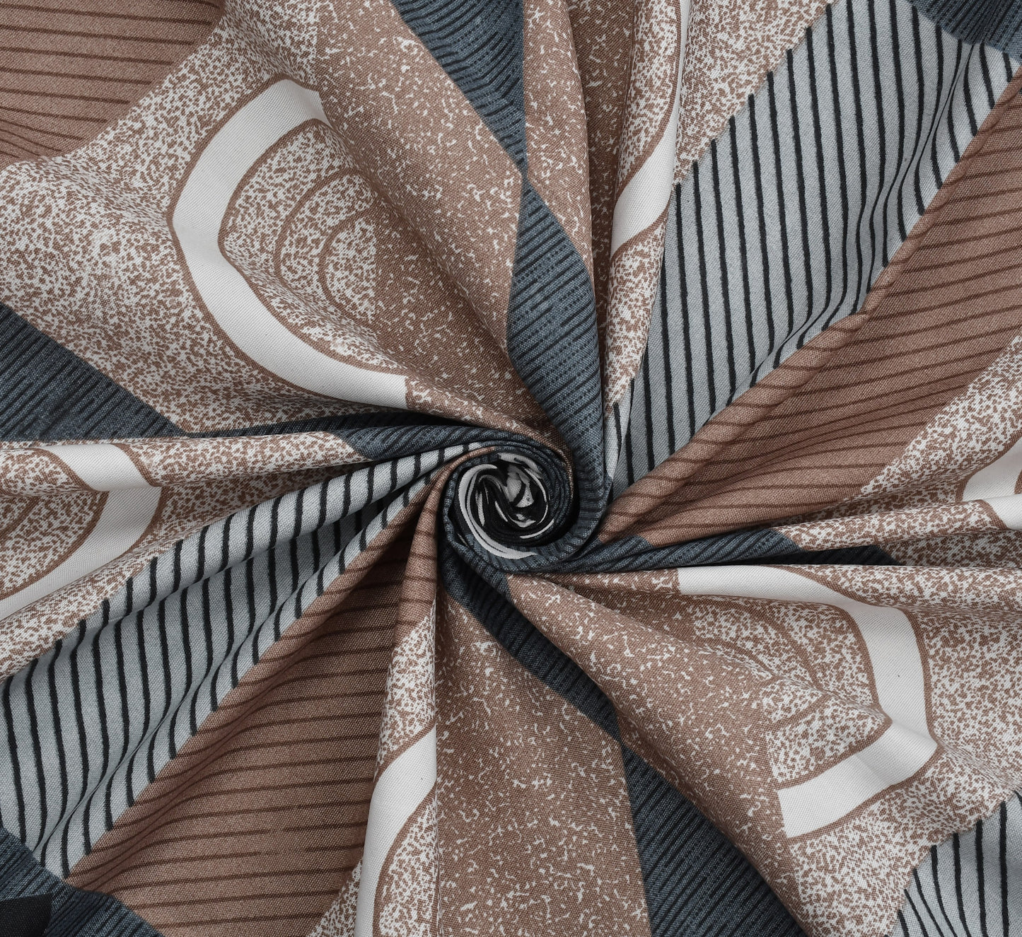 Furnofy Premium Printed Double Bedsheet (90x100 Inches) with 2 Pillow Covers (Flat, Floral) - Brown & Black