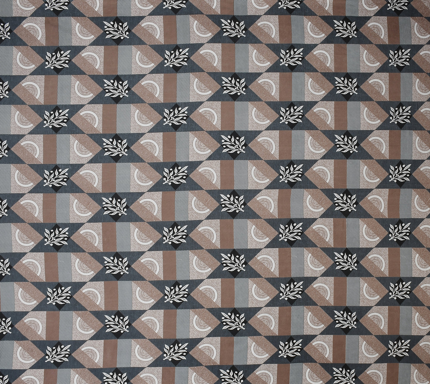 Furnofy Premium Printed Double Bedsheet (90x100 Inches) with 2 Pillow Covers (Flat, Floral) - Brown & Black