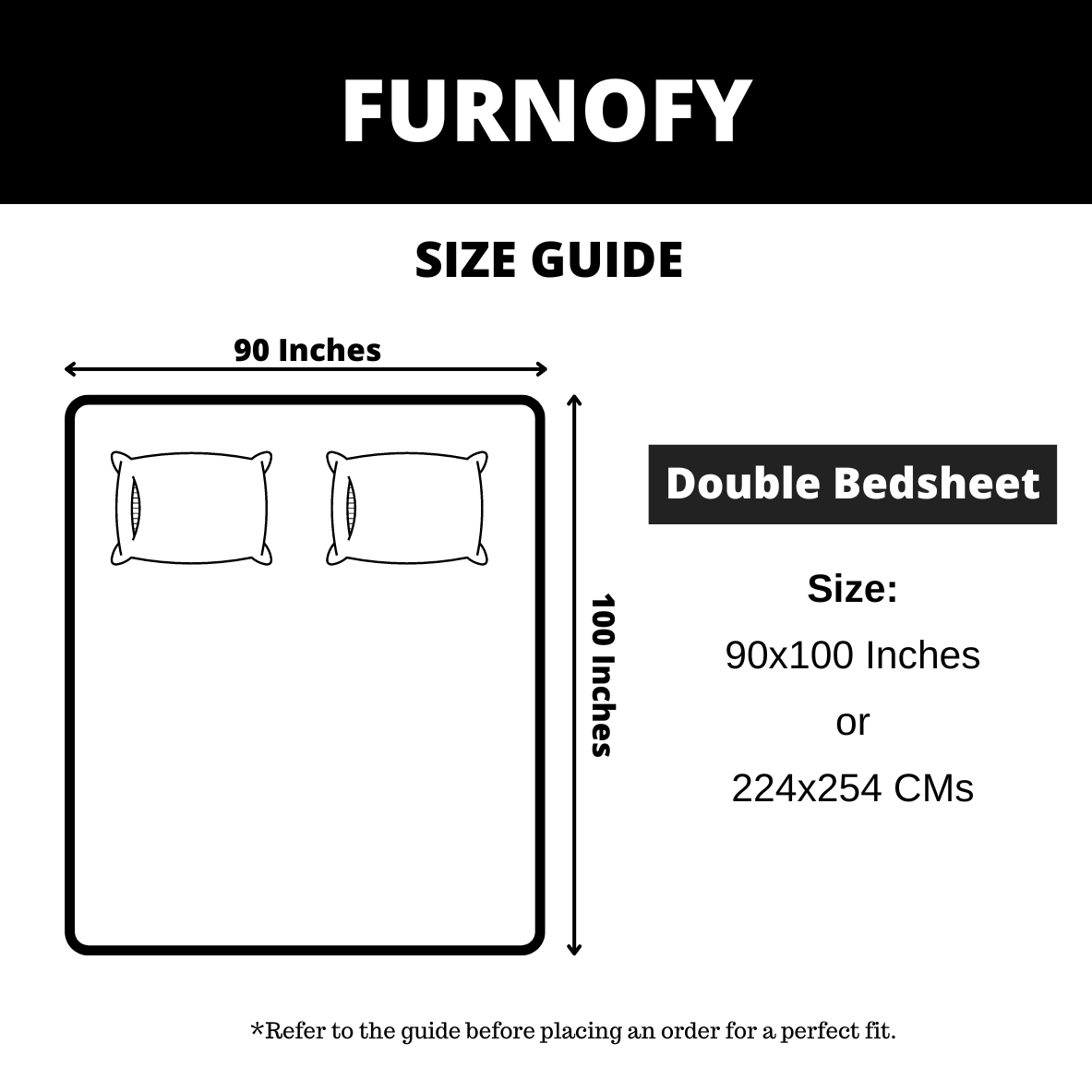 Furnofy Premium Printed Double Bedsheet (90x100 Inches) with 2 Pillow Covers (Flat, Floral) - White