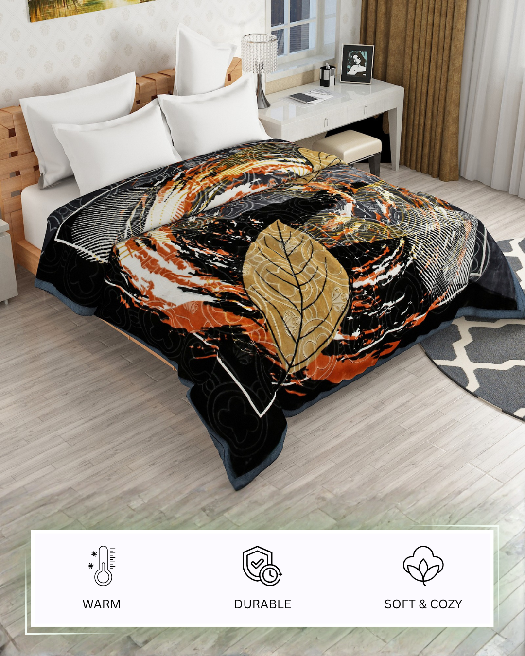 Furnofy Premium Blanket King Size Size (220x240 Cms) Light Weight - Cloudy Mink, Pack of 1, Multicolor