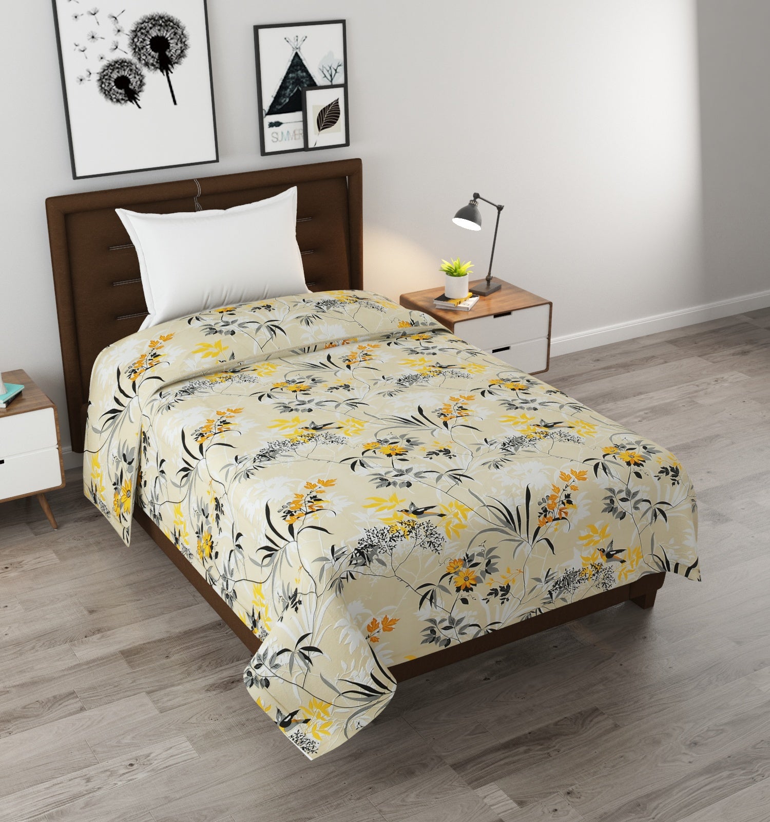 Furnofy 220 GSM Premium Single Reversible Comforter/Quilt (150x224 cm) - Microfiber, Pack of 1