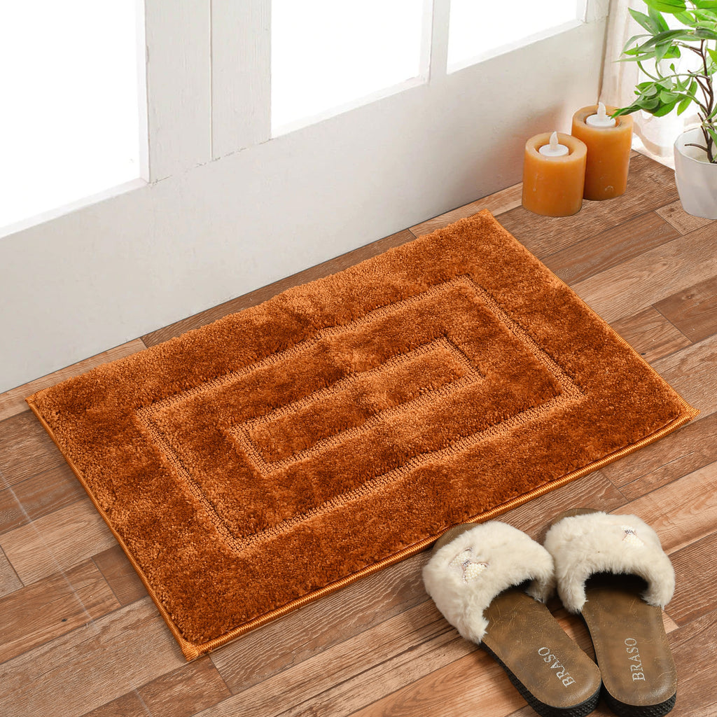Furnofy Antiskid Lightweight Fluffy Doormats (Pack of 1, 40x60 CMs) - Beige
