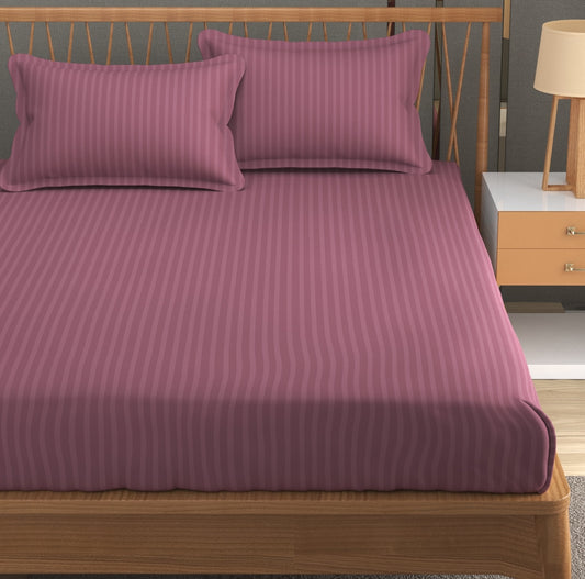 Furnofy Premium King Bedsheet with 2 Pillow Covers (108x108 Inches) - Satin Rose