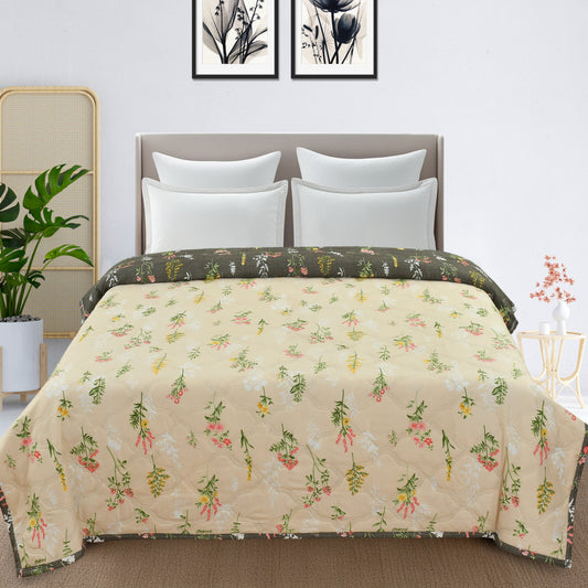 Furnofy 200 GSM Premium King Size Reversible Comforter/Quilt (220x224 cm) - Microfiber, Pack of 1