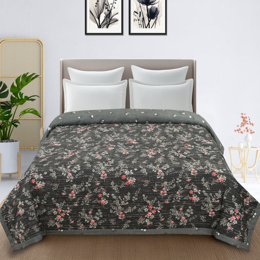 Furnofy 200 GSM Premium King Size Reversible Comforter/Quilt (220x224 cm) - Microfiber, Pack of 1