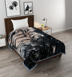Furnofy Premium Blanket Single Size (150x210 Cms) Light Weight - Cloudy Mink, Pack of 1, Forest Prints