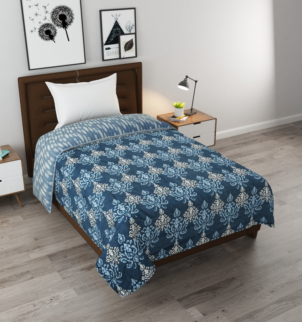 Furnofy 220 GSM Premium Single Reversible Comforter/Quilt (150x224 cm) - Microfiber, Pack of 1