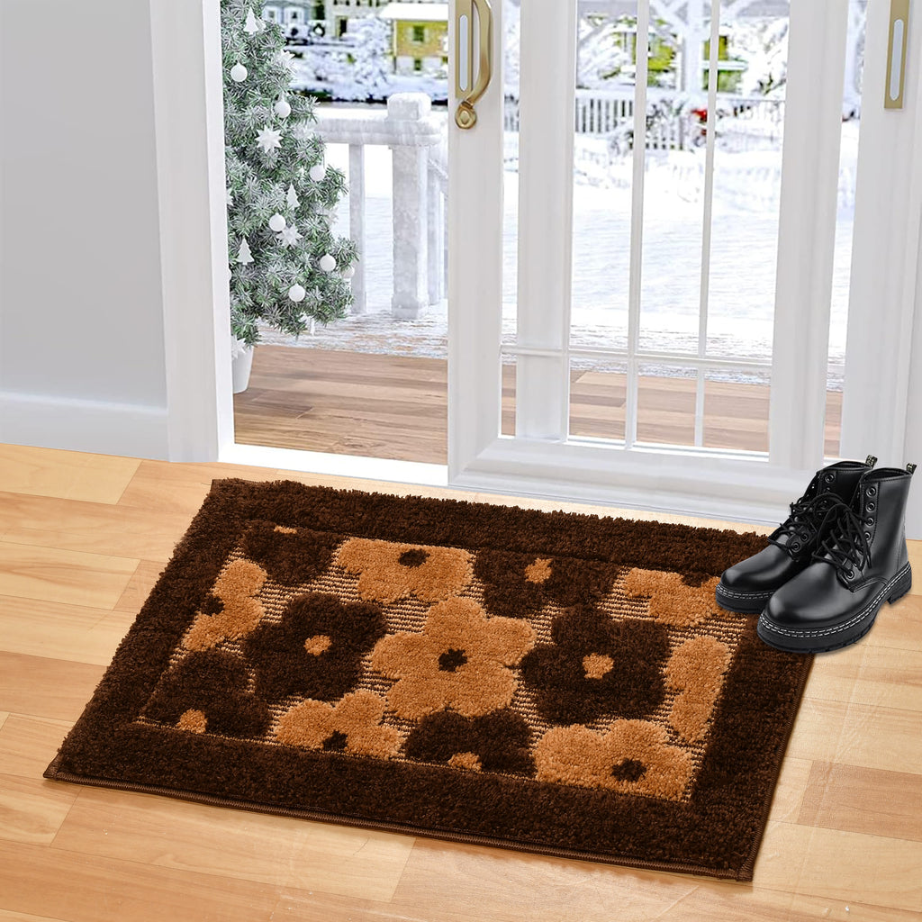 Furnofy Antiskid Lightweight Fluffy Doormats (Pack of 1, 40x60 CMs)
