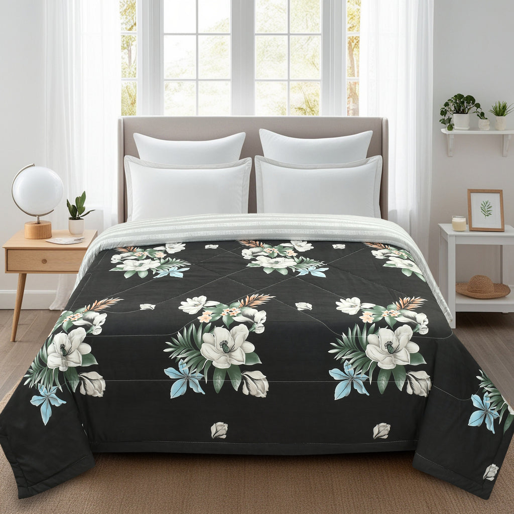Furnofy 220 GSM Premium King Size Reversible Comforter/Quilt (220x224 cm) - Microfiber, Pack of 1