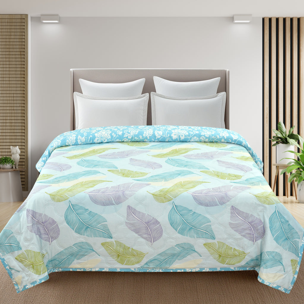 Furnofy 200 GSM Premium King Size Reversible Comforter/Quilt (220x224 cm) - Microfiber, Pack of 1