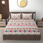 Furnofy 140 GSM Flat King Size Bedsheet (108 x 108 inches) with 2 Pillow Covers (18 x 27 inches) - Traditional Multicolors
