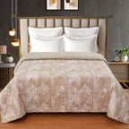 Furnofy 200 GSM Premium King Size Reversible Comforter/Quilt (220x224 cm) - Microfiber, Pack of 1, Abstract Brown
