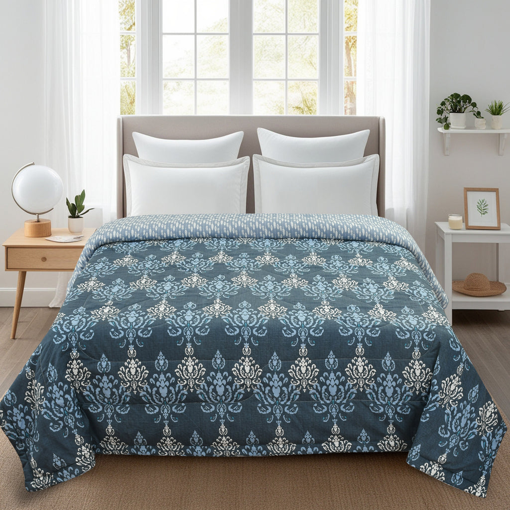 Furnofy 220 GSM Premium King Size Reversible Comforter/Quilt (220x224 cm) - Microfiber, Pack of 1,