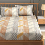 Furnofy 140 GSM Flat Double Bedsheet (90x100 inches) with 2 Pillow Covers (18x27 inches) - Abstract Multicolors