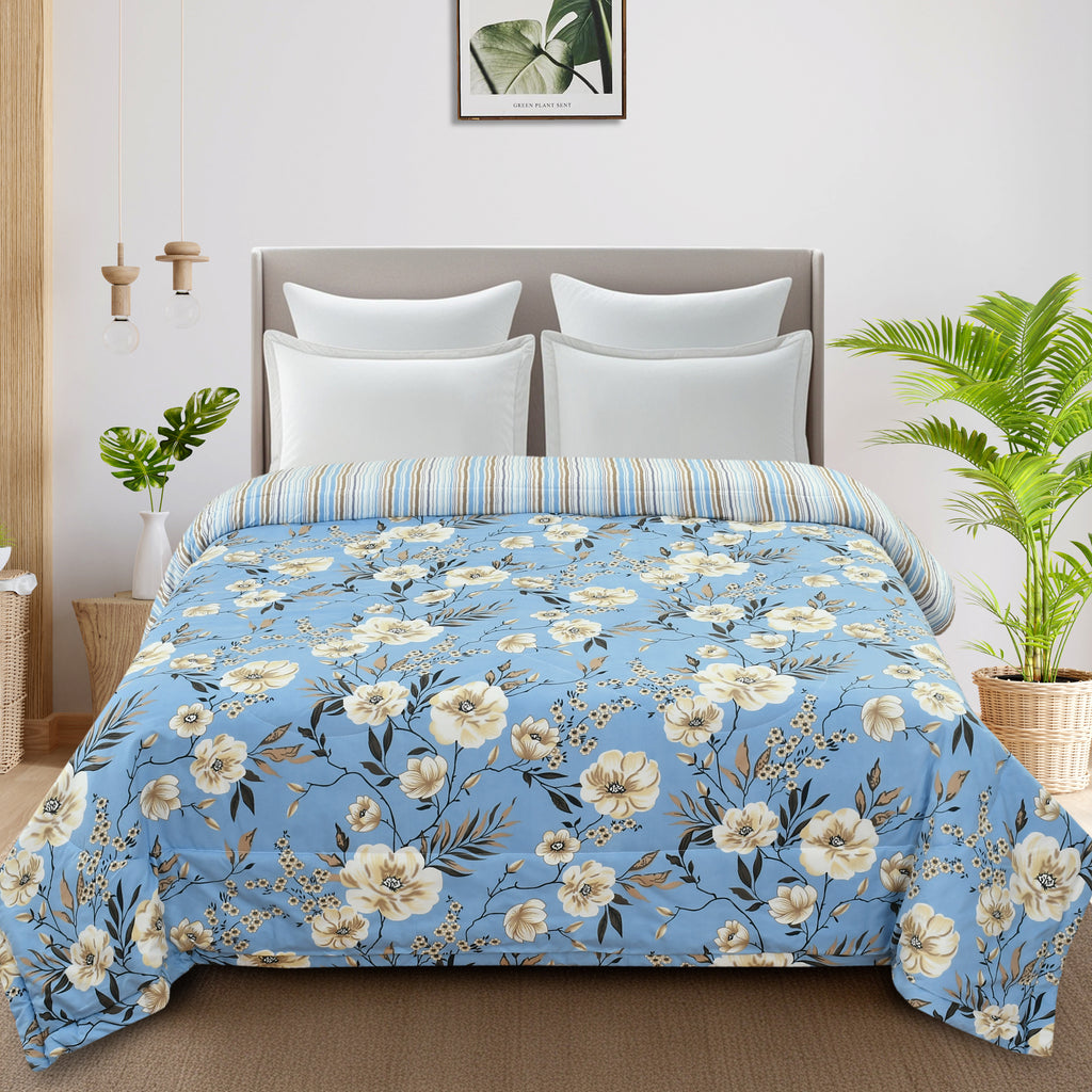 Furnofy 220 GSM Premium King Size Reversible Comforter/Quilt (220x224 cm) - Microfiber, Pack of 1