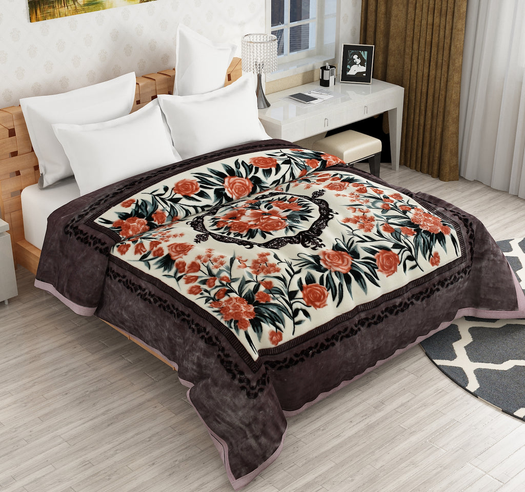 Furnofy Super Soft Blanket King Size (224x240 Cms) Light Weight - Premium Mink, Pack of 1, Motifs Indigo
