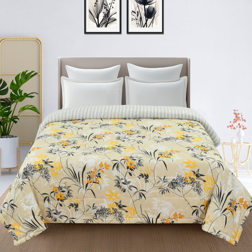 Furnofy 220 GSM Premium King Size Reversible Comforter/Quilt (220x224 cm) - Microfiber, Pack of 1