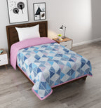 Furnofy 180 GSM Premium Single Bed Reversible Comforter/Quilt (150x220 cm) - Microfiber, Pack of 1, Abstract Blue