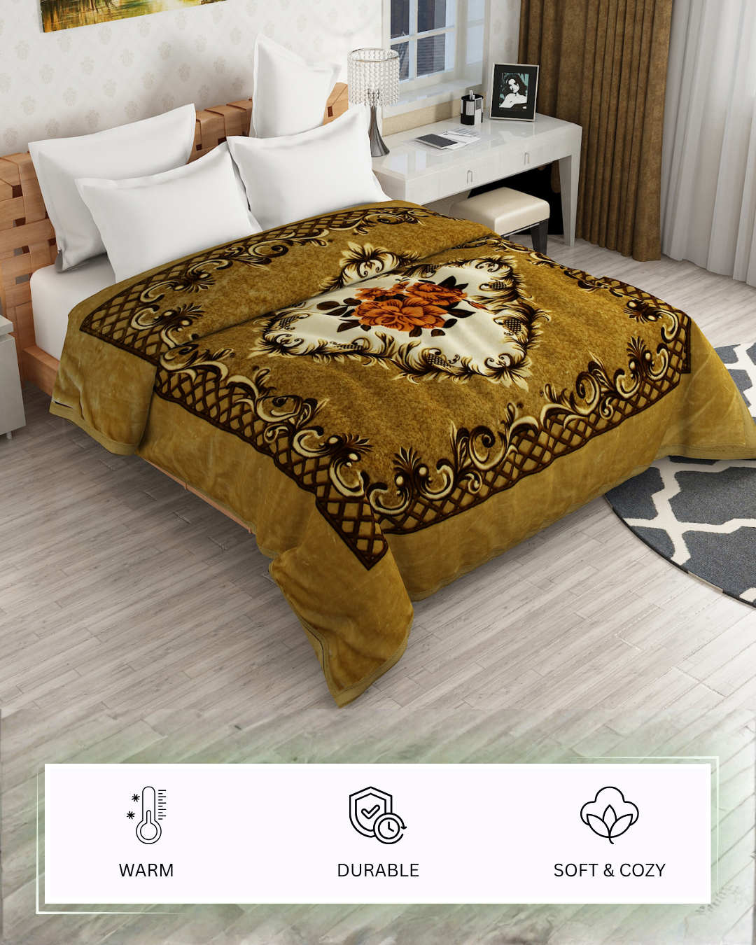 Furnofy Super Soft Blanket King Size (224x240 Cms) Light Weight - Premium Mink, Pack of 1, Brown