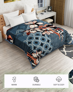 Furnofy Super Soft Blanket King Size (224x240 Cms) Light Weight - Premium Mink, Pack of 1, Blue & White