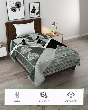 Furnofy Super Soft Blanket Single Size (165x228 Cms) Light Weight - Premium Mink, Pack of 1, Asymetrical Prints