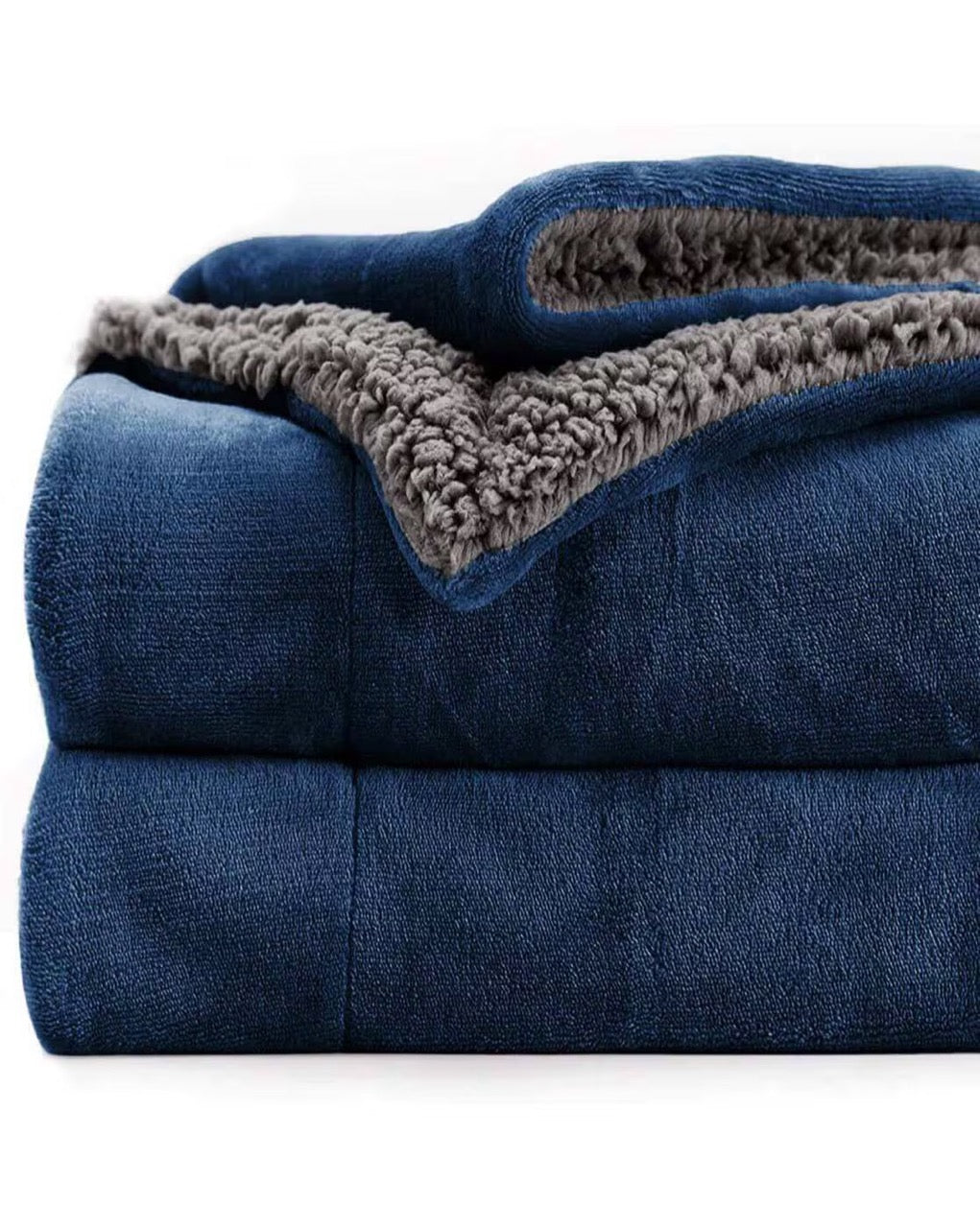 Furnofy Premium Soft Sherpa Warm Blankets (85x90 Inches) - Jade Blue