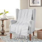 Furnofy Decorative Cotton Sofa Throws for Home Decor (127 x 152) Cms - White Checkered