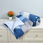 Furnofy 220 GSM Premium King Size Reversible Comforter/Quilt (220x224 cm) - Microfiber, Pack of 1, Abstract Blue