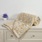 Furnofy 200 GSM Premium King Size Reversible Comforter/Quilt (220x224 cm) - Microfiber, Pack of 1, Floral Brown
