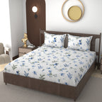 Furnofy 140 GSM Flat Double Bedsheet (90x100 inches) with 2 Pillow Covers (18x 27 inches) - Geometric Multicolors