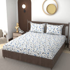 Furnofy 140 GSM Flat Double Bedsheet (90x100 inches) with 2 Pillow Covers (18x 27 inches) - Floral Multicolors