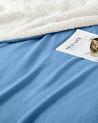Furnofy Premium Soft Sherpa Warm Blankets (55x90 Inches) - Carolina Blue