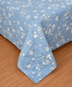 Furnofy 200 GSM Premium King Size Reversible Comforter/Quilt (220x224 cm) - Microfiber, Pack of 1, Floral - Blue