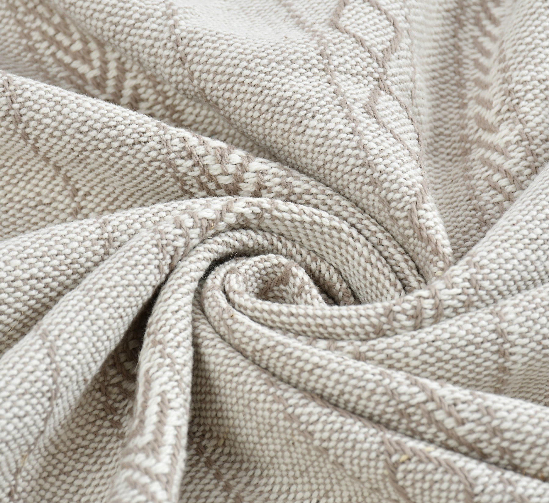 100% Cotton Sofa Throw | Handmade Throw - 50x60 Inches (Cream)