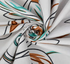 Furnofy Premium Printed Double Bedsheet (90x100 Inches) with 2 Pillow Covers (Flat, Floral) -  White