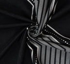 Furnofy Premium Printed Double Bedsheet (90x100 Inches) with 2 Pillow Covers (Flat, Wave) - Black, Grey and Peach
