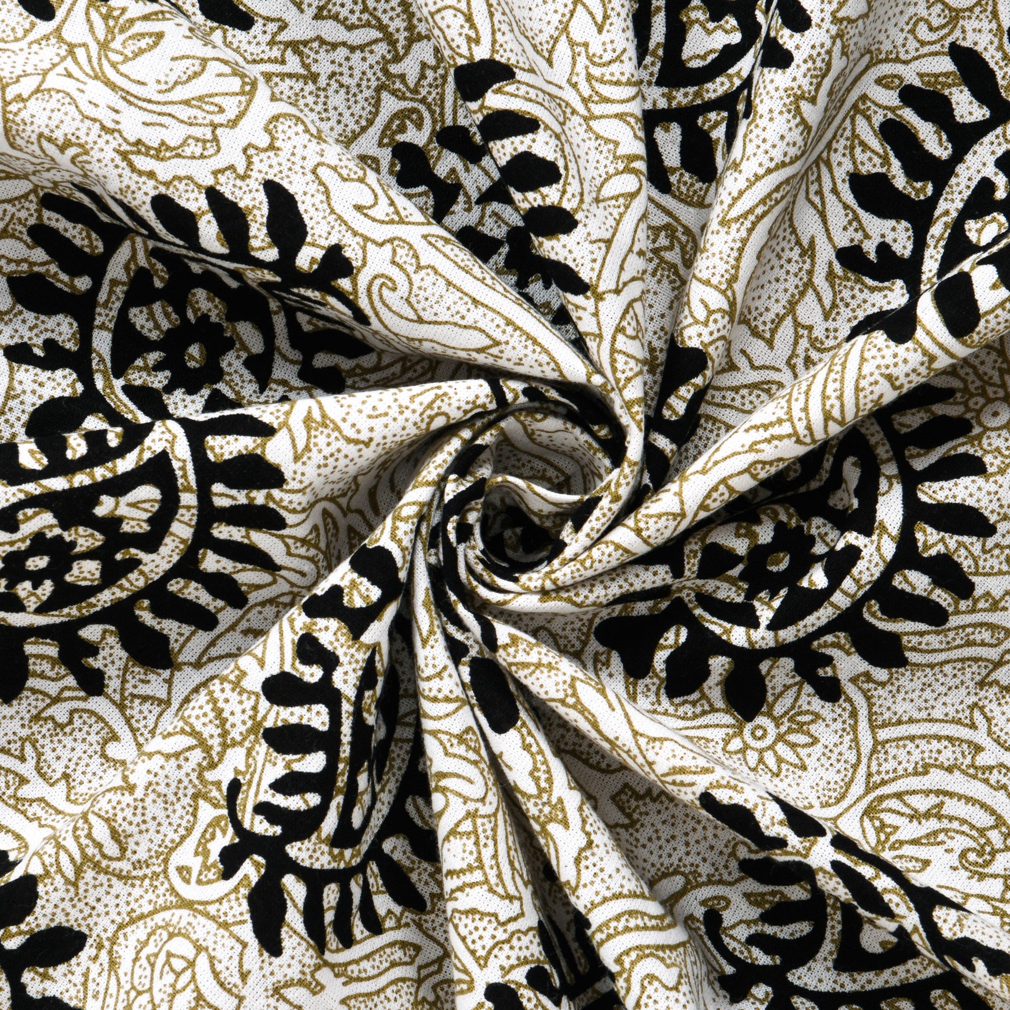 Furnofy 100% Cotton Traditional Jaipuri Print King Size Bedsheet (90x108 Inches) with 2 Matching Pillow Covers – Flat, Black Keri