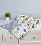 Furnofy 200 GSM Premium King Size Reversible Comforter/Quilt (220x224 cm) - Microfiber, Pack of 1, Floral White