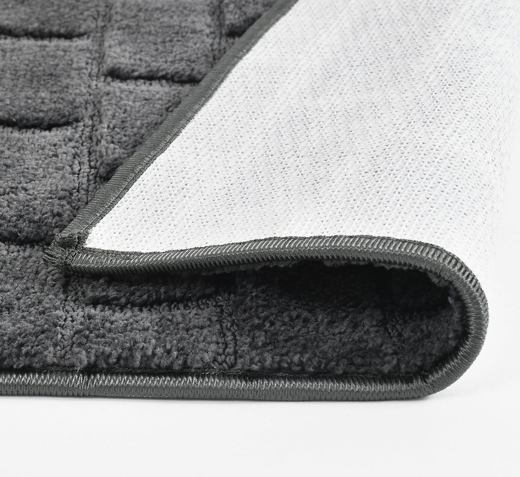 Furnofy Antiskid Lightweight Fluffy Doormats (Pack of 1, 40x60 CMs) - Dark Grey