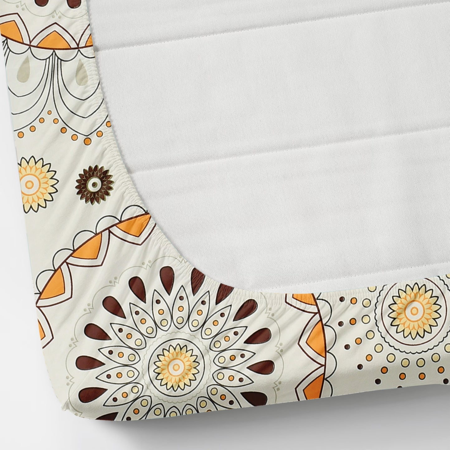 Furnofy 140 GSM Elastic Fitted Single Bedsheet (78 * 48 inches with 6" to 8" Pocket Size) with 1 Pillow Cover (18x 27 inches) - Floral Multicolors