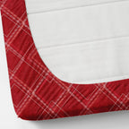Furnofy Premium Fitted Double Bedsheet with 2 Pillow Covers (L-78" x B-72" + 6" Pocket) - Fitted, Red & White