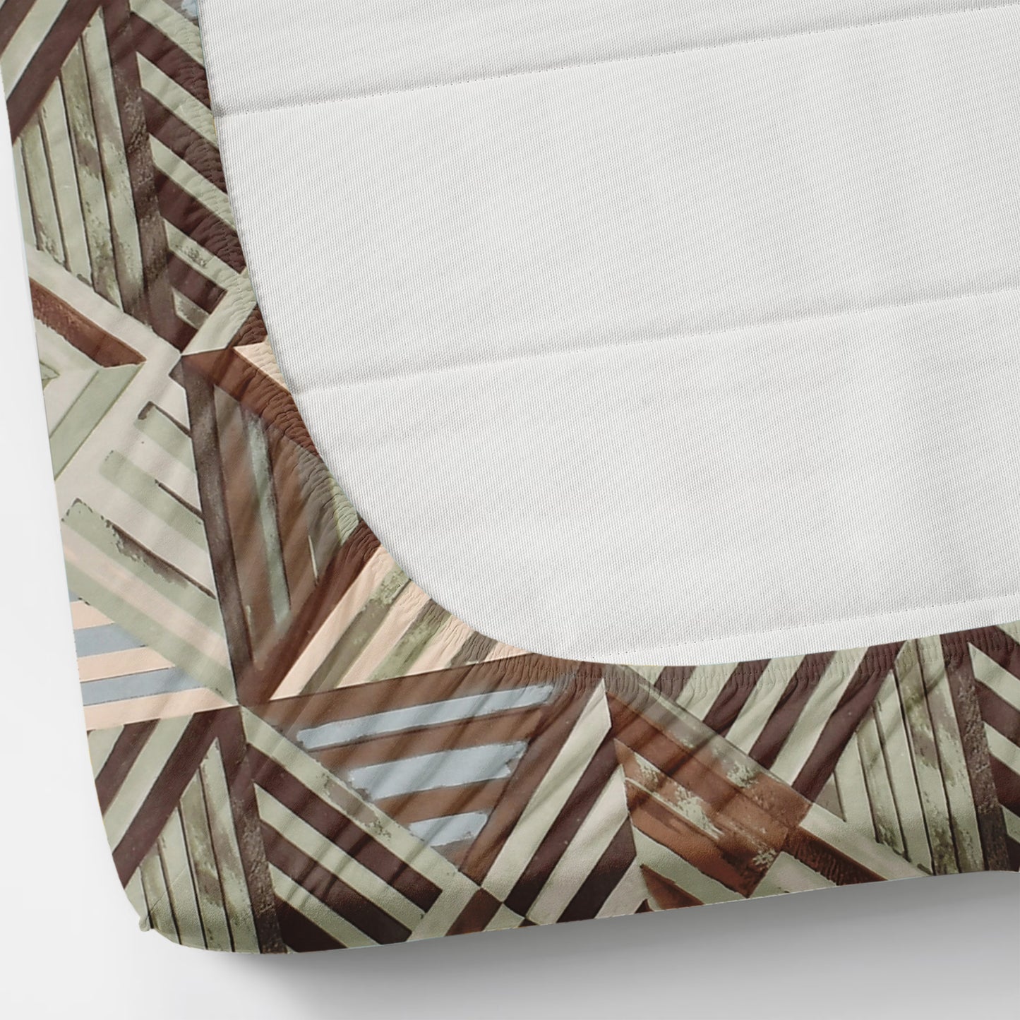 Furnofy 140 GSM Fitted  Double Bedsheet (78"x72" + 6" Pocket Size) with 2 Pillow Covers (18x27 inches) - Abstract Brown