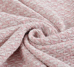 Furnofy Cotton Hand Knitted Throw Blanket (50 x 60 Inches), Pink