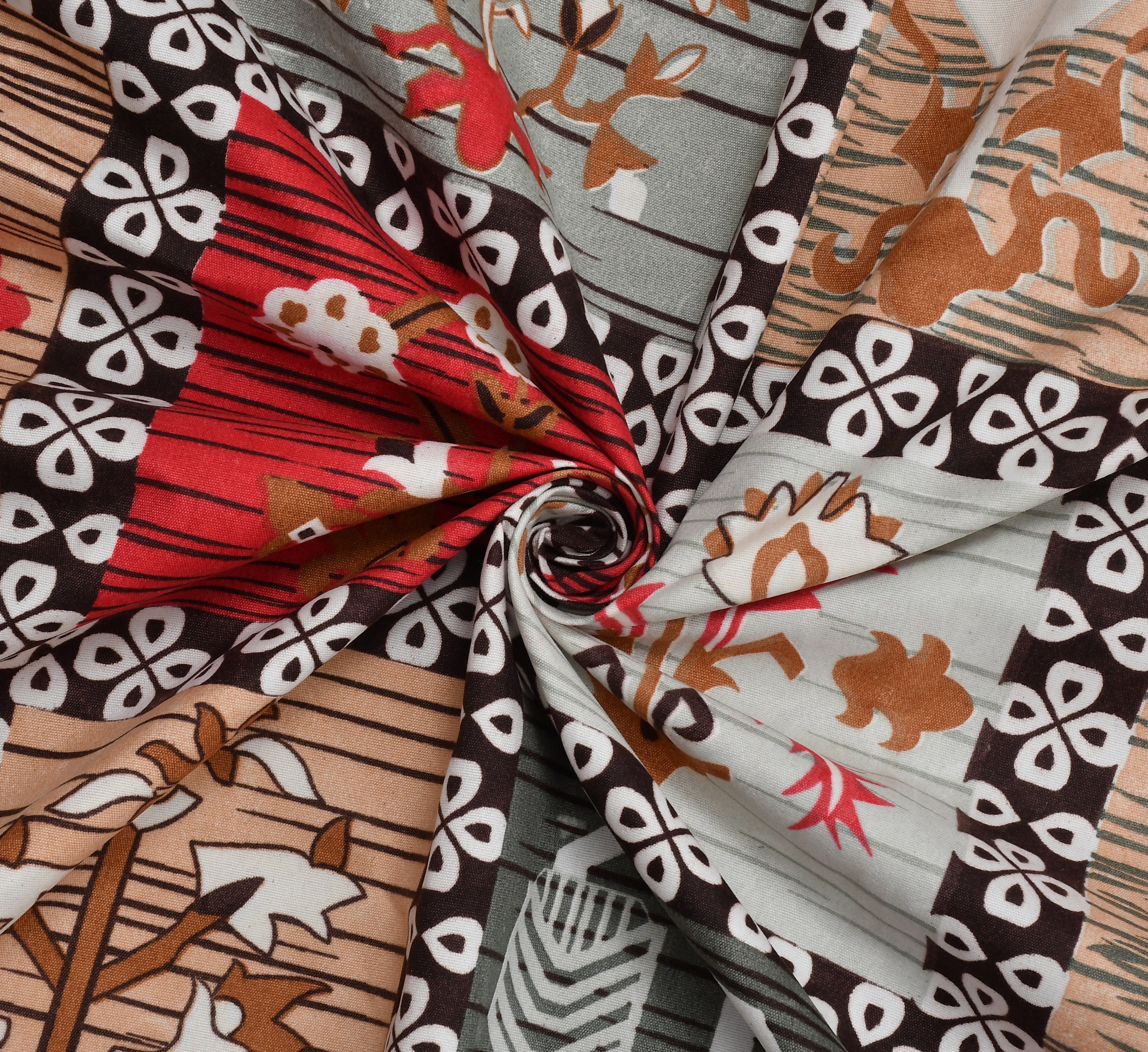 Furnofy Premium Christmas Theme Printed Double Bedsheet (90x100 Inches) with 2 Pillow Covers (Flat, Geometric) - Multicolor