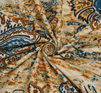 Furnofy Premium Tie & Dye Printed Double Bedsheet (90x100 Inches) with 2 Pillow Covers (Flat, Geometric) - Mustard and Turquoise
