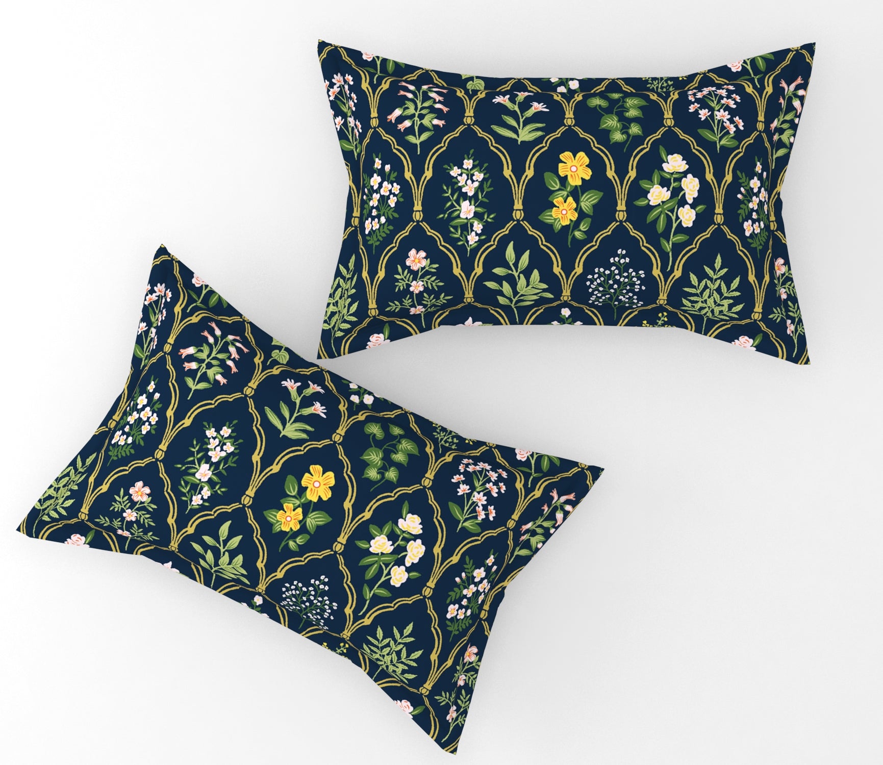 Furnofy 140 GSM Flat King Size Bedsheet (108 x 108 inches) with 2 Pillow Covers (18 x 27 inches) - Green - Floral