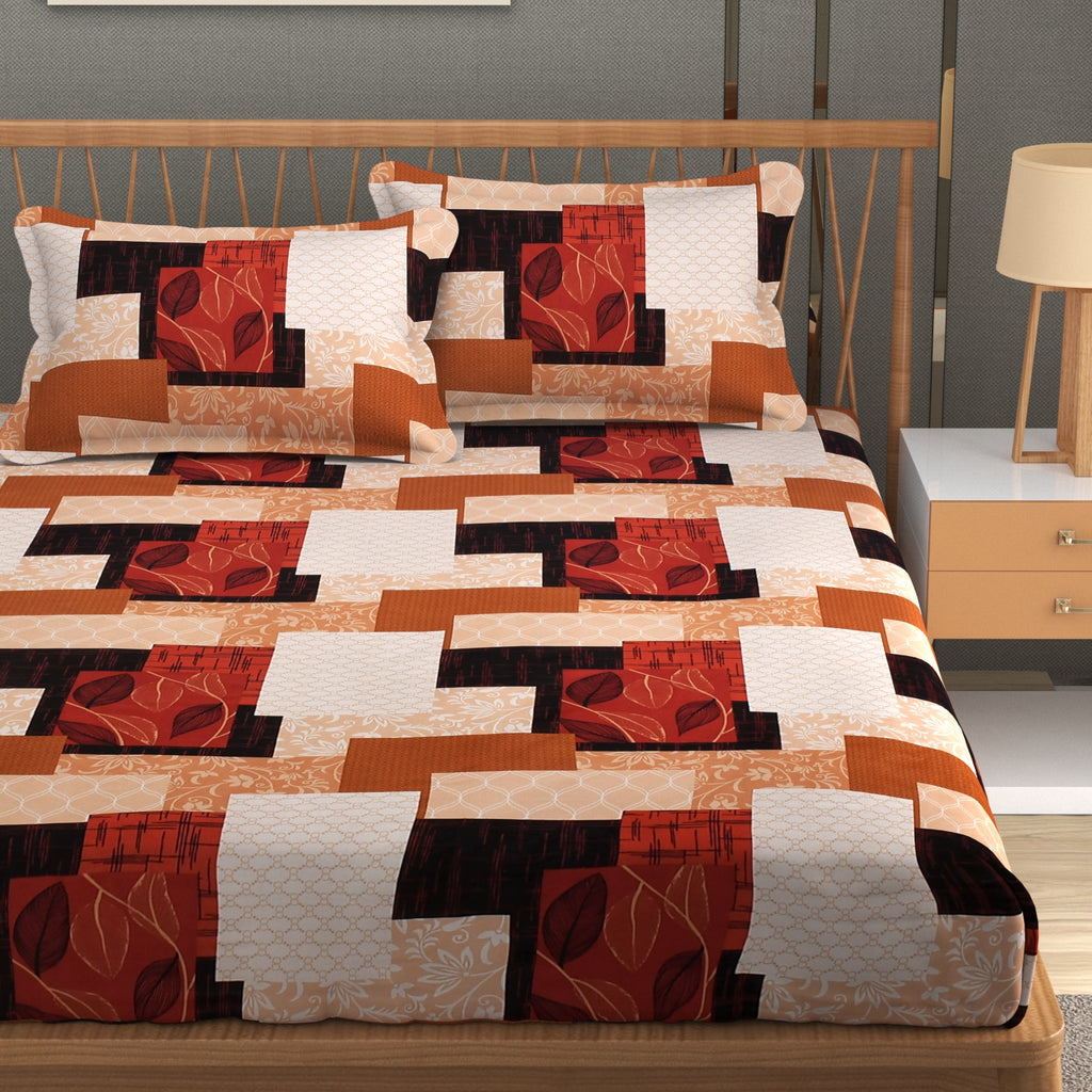 Furnofy Super Premium Printed King Bedsheet (108x108 Inches) with 2 Pillow Covers (Gift Set) - Flat, Multicolor