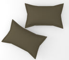 Furnofy Premium King Bedsheet with 2 Pillow Covers (108x108 Inches) - Satin Stripe, Olive Green