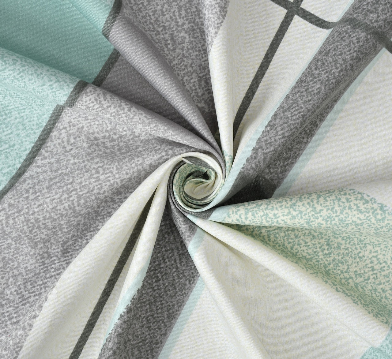 Furnofy Premium Fitted Double Bedsheet with 2 Pillow Covers (L-78" x B-72" + 6" Pocket) - Fitted, White & Aqua