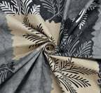 Furnofy Premium Printed Double Bedsheet (90x100 Inches) with 2 Pillow Covers (Flat, Blocks) - Grey & Beige